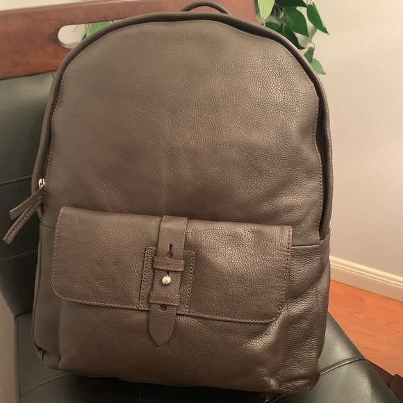 cole haan leather flap backpack